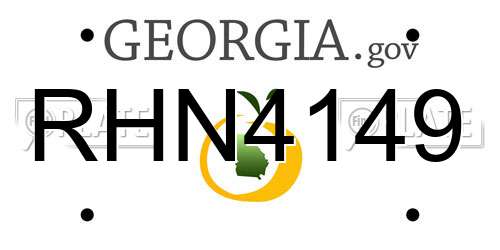 RHN4149 Georgia License Plate