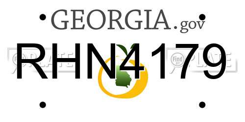RHN4179 Georgia License Plate