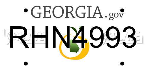 RHN4993 Georgia License Plate