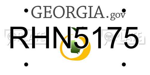 RHN5175 Georgia License Plate