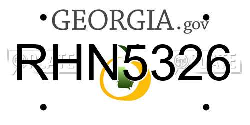 RHN5326 Georgia License Plate