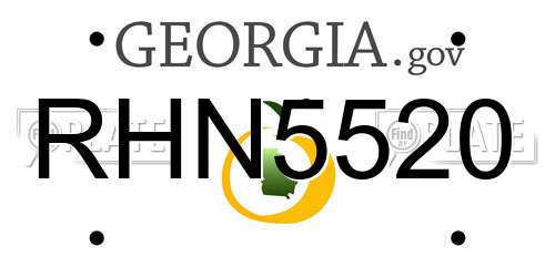 RHN5520 Georgia License Plate