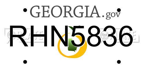 RHN5836 Georgia License Plate