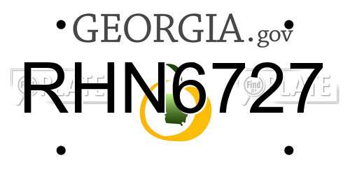 RHN6727 Georgia License Plate