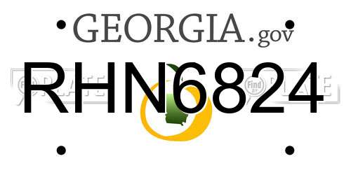 RHN6824 Georgia License Plate