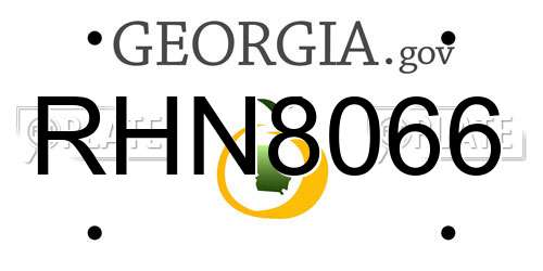 RHN8066 Georgia License Plate