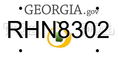 RHN8302 Georgia License Plate