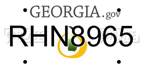 RHN8965 Georgia License Plate