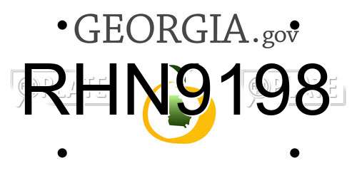 RHN9198 Georgia License Plate