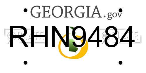 RHN9484 Georgia License Plate