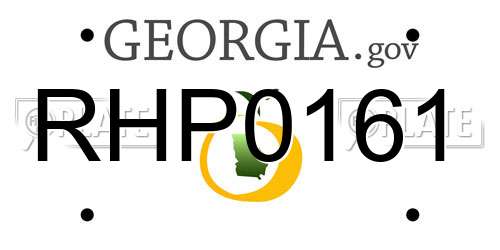 RHP0161 Georgia License Plate