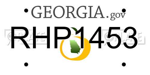 RHP1453 Georgia License Plate