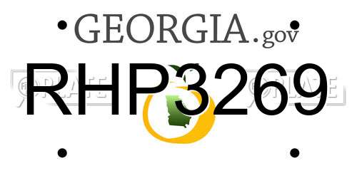 RHP3269 Georgia License Plate