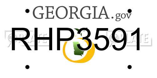 RHP3591 Georgia License Plate