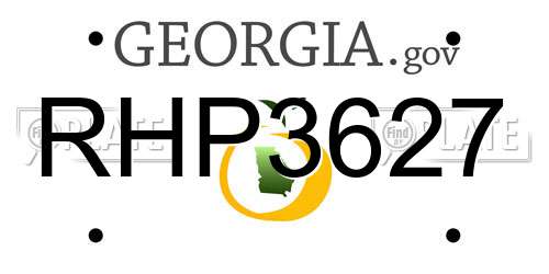 RHP3627 Georgia License Plate