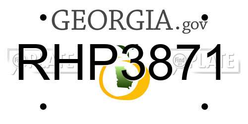 RHP3871 Georgia License Plate