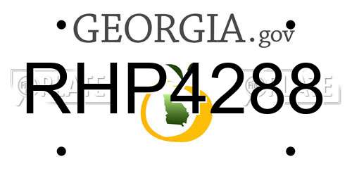 RHP4288 Georgia License Plate