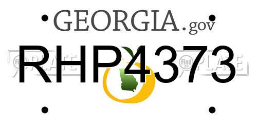 RHP4373 Georgia License Plate