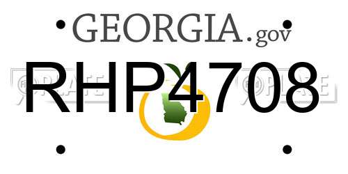 RHP4708 Georgia License Plate