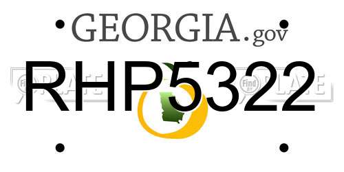 RHP5322 Georgia License Plate