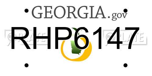 RHP6147 Georgia License Plate