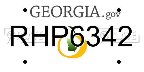 RHP6342 Georgia License Plate