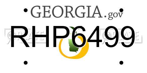 RHP6499 Georgia License Plate