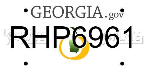 RHP6961 Georgia License Plate