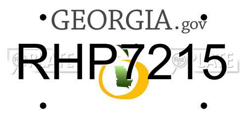 RHP7215 Georgia License Plate