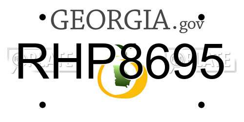 RHP8695 Georgia License Plate