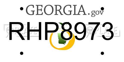 RHP8973 Georgia License Plate