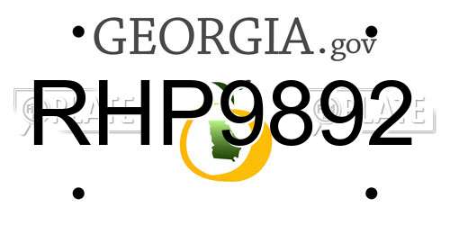RHP9892 Georgia License Plate
