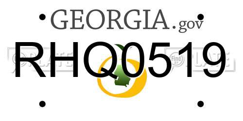 RHQ0519 Georgia License Plate