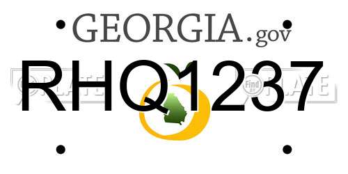 RHQ1237 Georgia License Plate