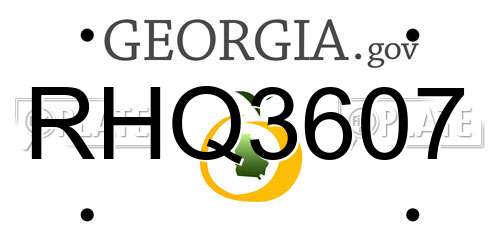 RHQ3607 Georgia License Plate