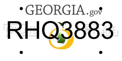 RHQ3883 Georgia License Plate