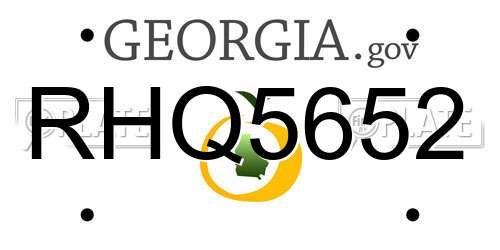 RHQ5652 Georgia License Plate