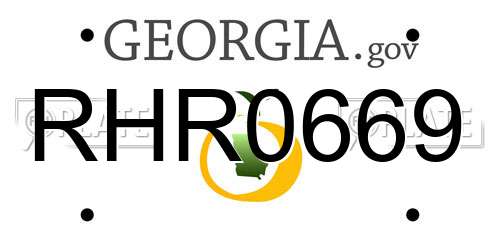 RHR0669 Georgia License Plate