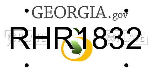 RHR1832 Georgia License Plate