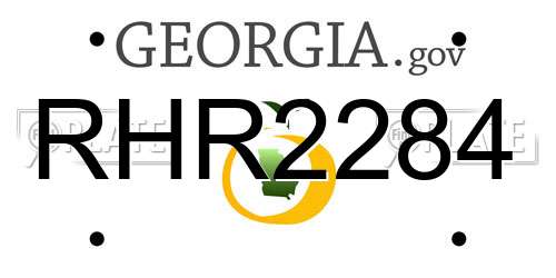 RHR2284 Georgia License Plate