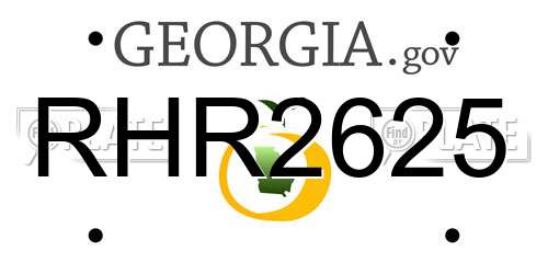 RHR2625 Georgia License Plate