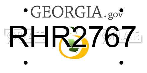RHR2767 Georgia License Plate