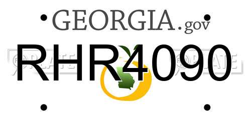 RHR4090 Georgia License Plate