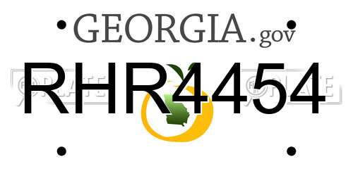 RHR4454 Georgia License Plate