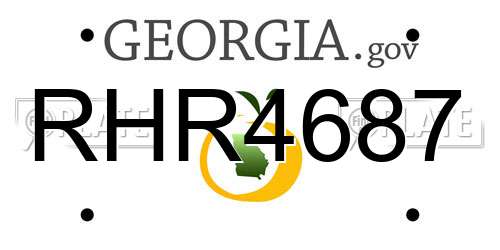 RHR4687 Georgia License Plate