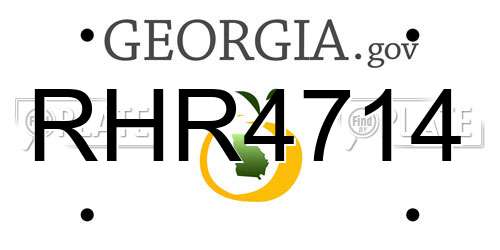 RHR4714 Georgia License Plate