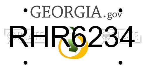 RHR6234 Georgia License Plate