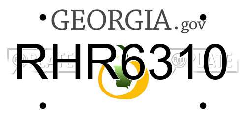 RHR6310 Georgia License Plate