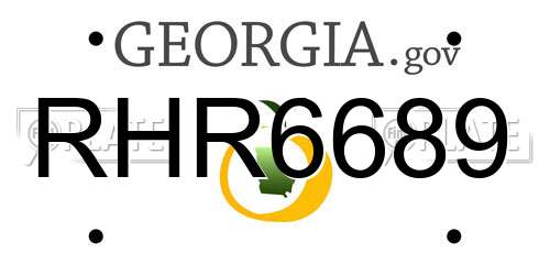 RHR6689 Georgia License Plate
