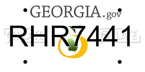 RHR7441 Georgia License Plate